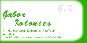 gabor kolonics business card